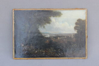Landschaft mit Stadt und Fluss