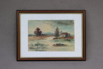 Karl Kähler Aquarell Seenlandschaft